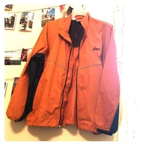 ASICS orange 🍊 and navy rain 🌧 jacket